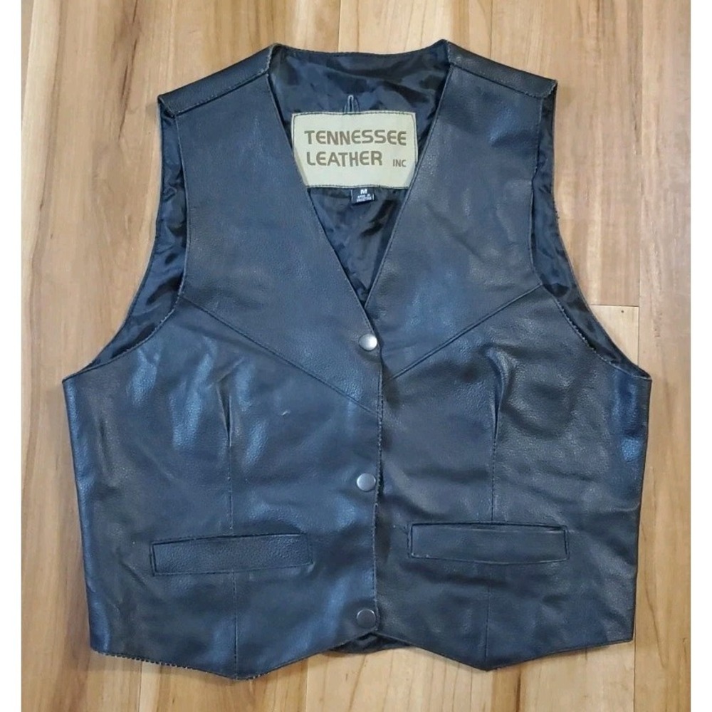Tennessee Leather Classic Men's Black Leather Vest